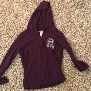 Maroon VS PINK half zip hoodie